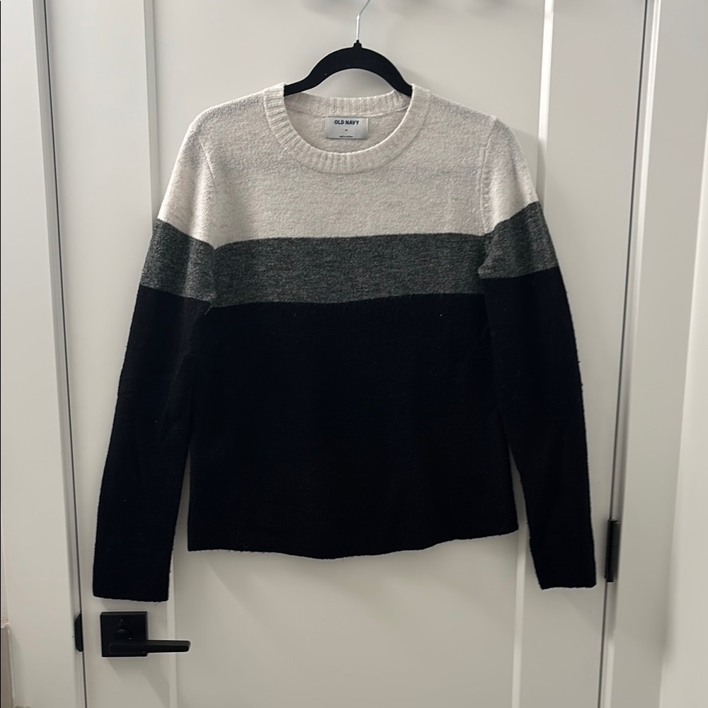 Old Navy Women's Colorblock Sweater - Black, Gray, Cream